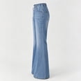 thumbnail image 4 of Vivianyo HD Women's Elastic Waist Drawstring Flare Jeans with Pockets, High Waist Denim Pants For Women, Long Flared Pull on Denim Trousers for Shopping Trips and Casual Outings, Sizes S-2XL, 4 of 8