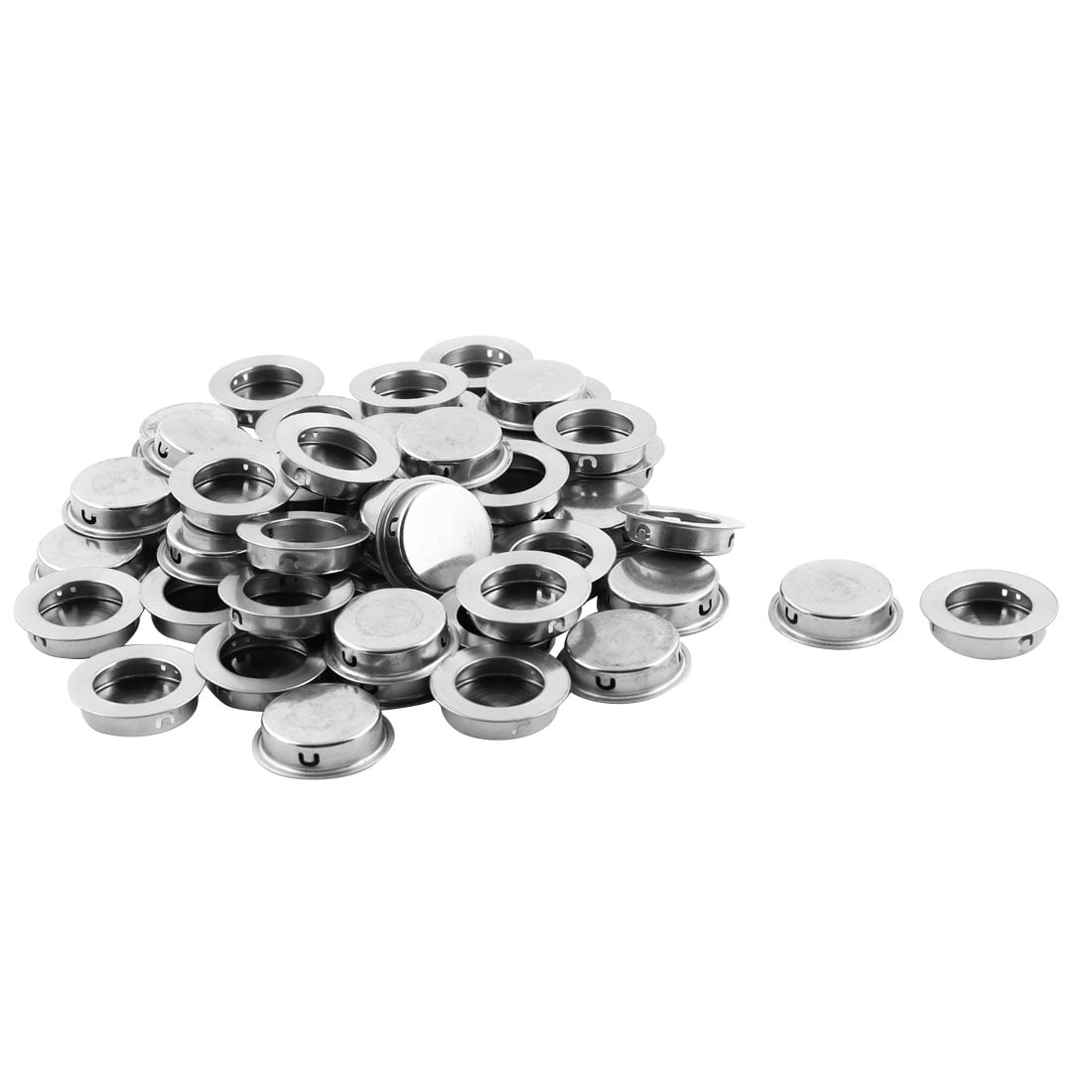 Drawer Closet Stainless Steel Embedded Round Flush Pull Handles 35mm Dia 10 PCS
