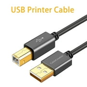 USB Printer Cable, CableCreation USB 2.0 A Male to B Male Scanner Cord, Compatible with HP, Cannon, Brother, Dell, Xerox, Samsung and More, 15 FT, Black