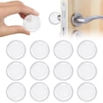 thumbnail image 1 of Topes de puerta adhesivos de silicona, 12 Uds., con tapón adhesivo fuerte para puertas de armario, cocina, baño y oficina, 1 of 5