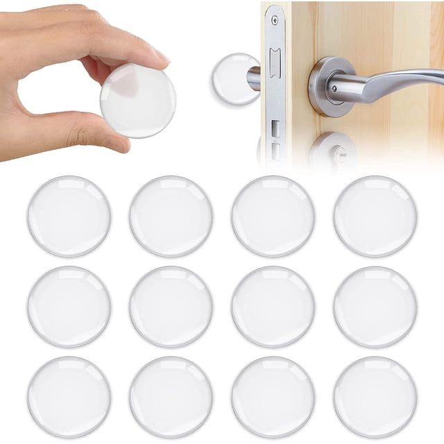Topes de puerta adhesivos de silicona, 12 Uds., con tapón adhesivo fuerte para puertas de armario, cocina, baño y oficina