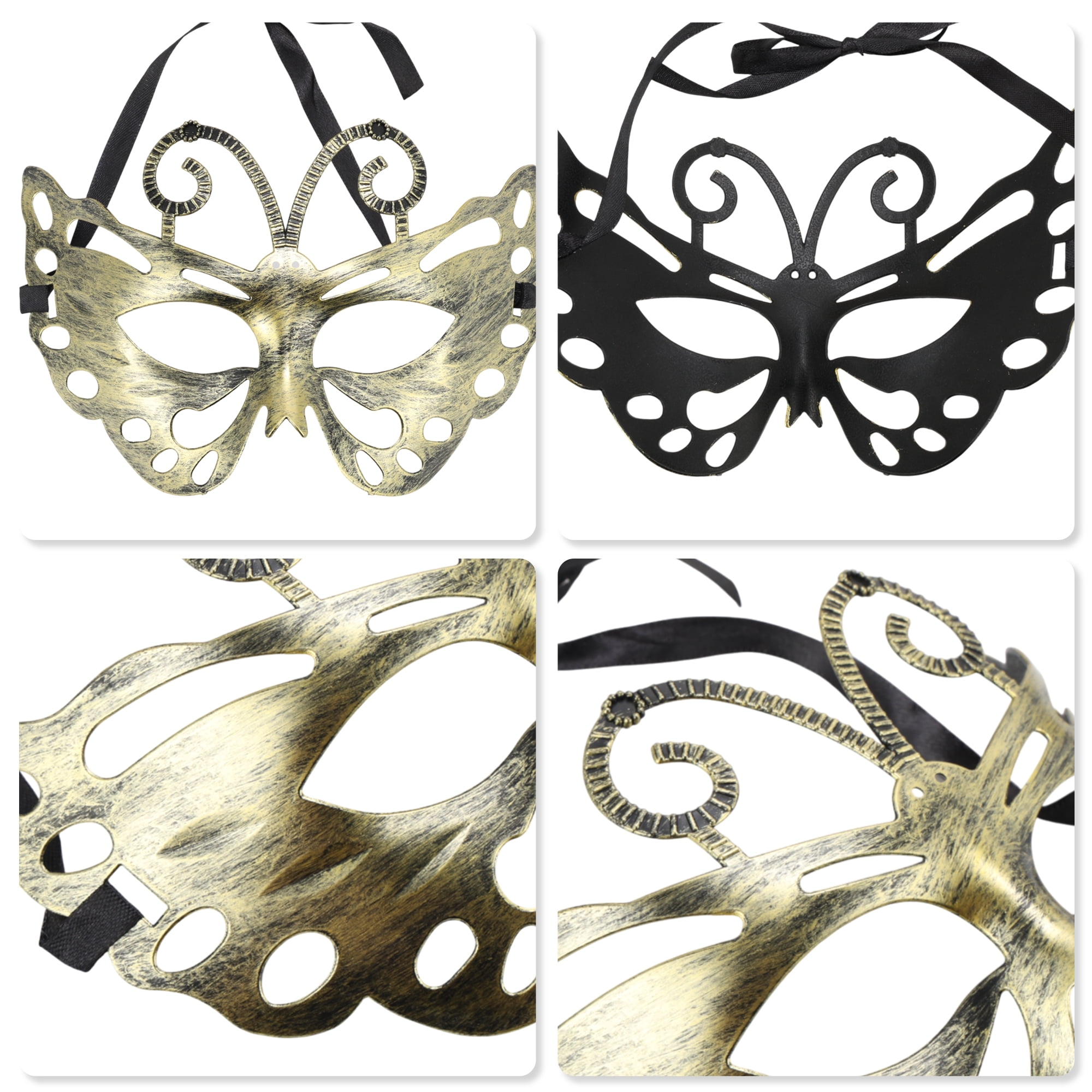 Unique Bargains 1 Pack Elegant Half-face Party Mask Gold Pattern 3