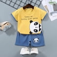thumbnail image 2 of KPOPLK Toddler Baby Girl Summer Clothes Daddys Girl Letter Short Sleeve T Shirt Tops Newborn Rolled Shorts Outfit Set(Light Yellow,5-6 Years), 2 of 4