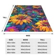 thumbnail image 3 of Pofeuu Psychedelic Sunflowers Print Ultra-Soft Micro Fleece Blanket,for Bed Or Sofa,All Season Throw Blankets Flannel Blanket-60"x50", 3 of 7