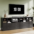thumbnail image 4 of Garvee Modern 4-Drawer Dresser with Adjustable Storage Shelves, TV Stand & Organizer, 6 Open Cubbies, 47" Chest of Drawers for Bedroom, Living Room, Hallway, Black, 4 of 8