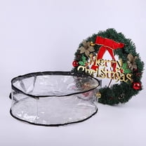 30 Inch Clear Christmas Wreath Storage Bag | Transparent Plastic Holiday Decor Organizer | Large Round Container for Floral Wreaths & Seasonal Decorations