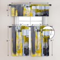 thumbnail image 4 of Grey Yellow Blackout Kitchen Curtains Tiers and Valances Set 3 Piece for Windows Modern Abstract Art Kitchen Window Curtains Set,Black Contemporary Trendy Valances for Living Room(36" Tiers Set), 4 of 6
