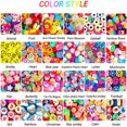 thumbnail image 4 of 480 cuentas de arcilla polimérica con flores de frutas, 24 estilos de cuentas de arcilla con forma de corazón y hongos para hacer joyas, collares, pendientes, kit de fabricación de pulseras, accesori, 4 of 5