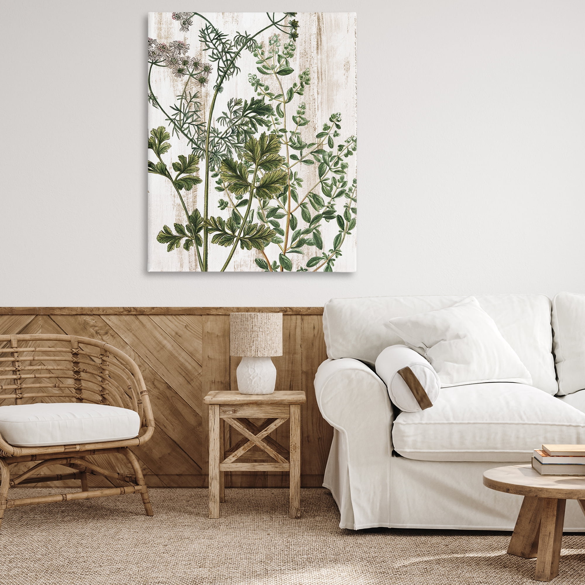 Stupell Industries Botanical Greenery Pattern Botanical & Floral Painting Gallery Wrapped Canvas Art Print Wall Art, 36 x 48