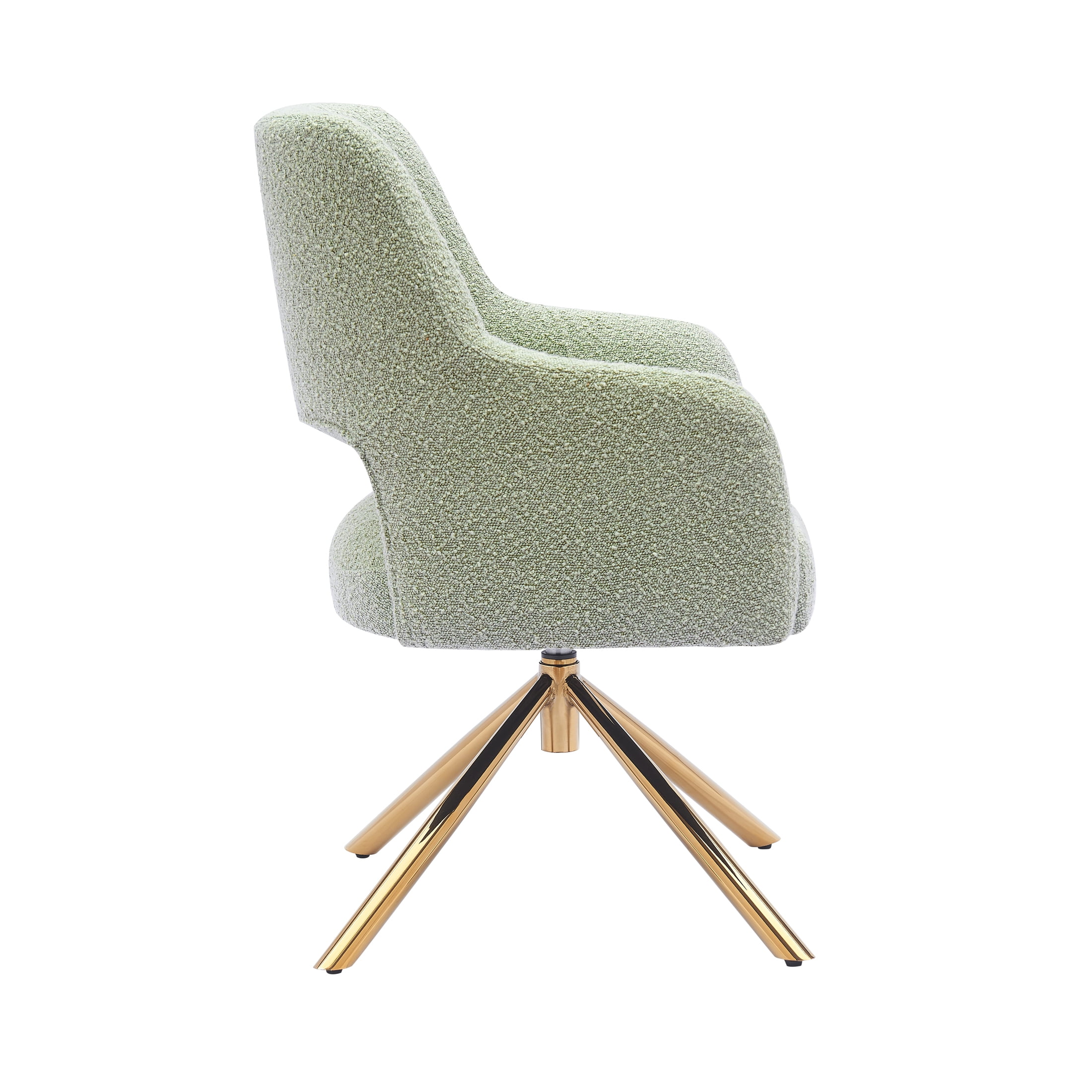Mid-Century Modern Water and Stain Resistant Boucle Fabric Upholstered Swivel Accent Chair, Desert Sage