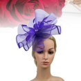 thumbnail image 5 of (Púrpura) bikini malla sombrero de boda mujeres modelos creativos fiesta prom bandas para el cabello bandas para el cabello doble uso exagerado bombín de malla pluma boda foto accesorios para el cabel, 5 of 5