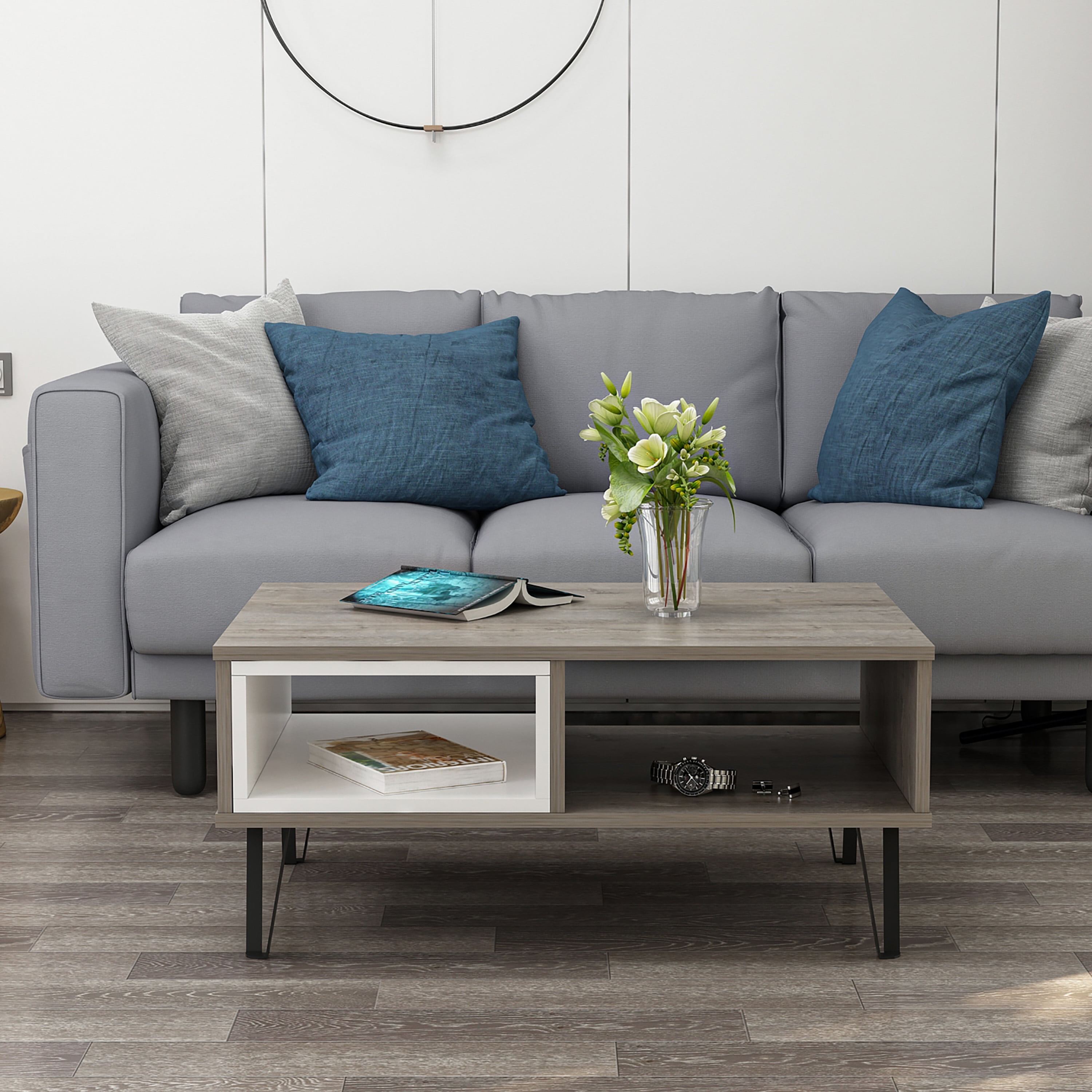 Ada Home Decor Furniture Wenge Mendoz Modern Coffee Table with Storage Shelf