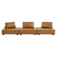 thumbnail image 2 of Modway Saunter 3-Piece Modern Tufted Faux Leather Sectional Sofa in Tan, 2 of 7