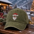 thumbnail image 6 of WULMLEO Unisex Vintage Christmas Baseball Hats Santa Pattern Embroidery Multi Sun Hats Army Green One Size, 6 of 6