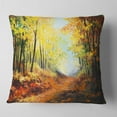 thumbnail image 2 of Designart Autumn Forest Pathway - Landscape Printed Throw Pillow - 18x18, 2 of 5