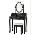 thumbnail image 4 of Giantex Vanity Table Set, Makeup Dressing Table w/Cushioned Stool & Lighted Mirror, Black, 4 of 9