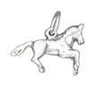 thumbnail image 1 of Sterling Silver 16" 1.2mm Box Chain 3D Small Running Horse Pendant Necklace, 1 of 2