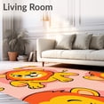 thumbnail image 2 of ODIKA 2'x3' Machine Washable Non-Slip Area Rug, Playful Wild Beast Character Illustration Decorative High Traffic Rug with Pad, Yellow, 720321, 2 of 8