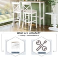 thumbnail image 3 of 48 inch Farmhouse Bar Table Set 3-Piece, Rectangular Wood Bar Height Dining Set with 2 Upholstered Chairs, Kitchen Breakfast Nook Set for Small Spaces, Beige, Brown and White, 3 of 14