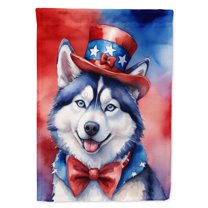 Siberian Husky Patriotic Garden Flag 11.25 in x 15.5 in
