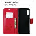 thumbnail image 6 of Allytech Galaxy A70 Case, Slim Fit PU Leather Folio Butterfly Embossed Shockproof Wrist Hand Strap Flip Cards Holder Wallet Case TPU Back Cover for Samsung Galaxy A70, Red, 6 of 8