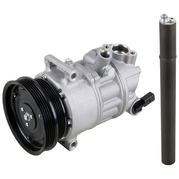 AC Compressor w/ A/C Drier For Volkswagen VW Jetta Golf GTI & New Beetle Replaces Sanden PXE16-8688 w/ 5-Groove Clutch - BuyAutoParts