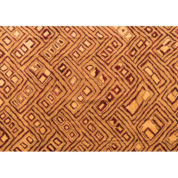 Ahgly Company Indoor Rectangle Abstract Orange Modern Area Rugs, 5' x 8'
