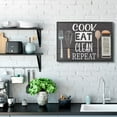 thumbnail image 3 of Stupell Industries Cook Eat Clean Humorous Quote Rustic Kitchenware Graphic Art Black Framed Art Print Wall Art, 16x20, by ND Art, 3 of 5