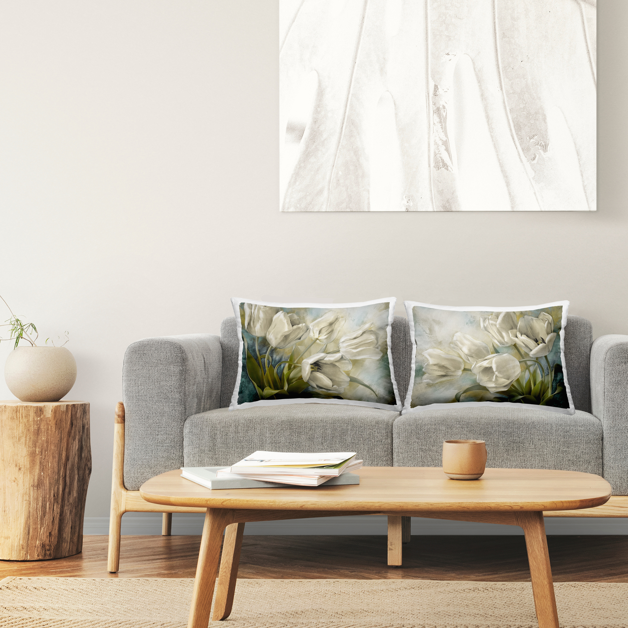 Stupell Industries Classic Curving Tulips Decorative Printed Throw Pillow Design by Susan Arnot.
