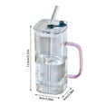 thumbnail image 2 of Heat Glass Cup With Straw 400ML Suitable For Cold Drinks Juice Milk Including Lid Glass Texture Suitable For Various Beverages Blank Coffee Mugs for Large Tall Coffee Mugs Set Heated Mug for Coffee, 2 of 3