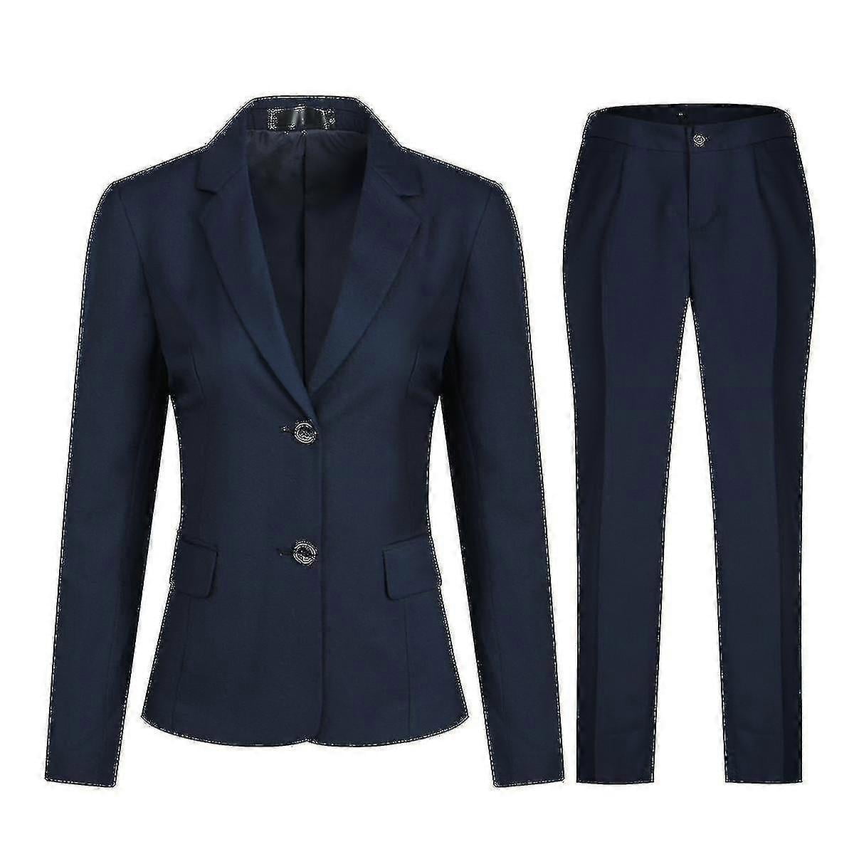 Costume Formel Femme Avec Revers En Pointe - Veste Et Pantalon Pour Bureau, Mariage, Soirée