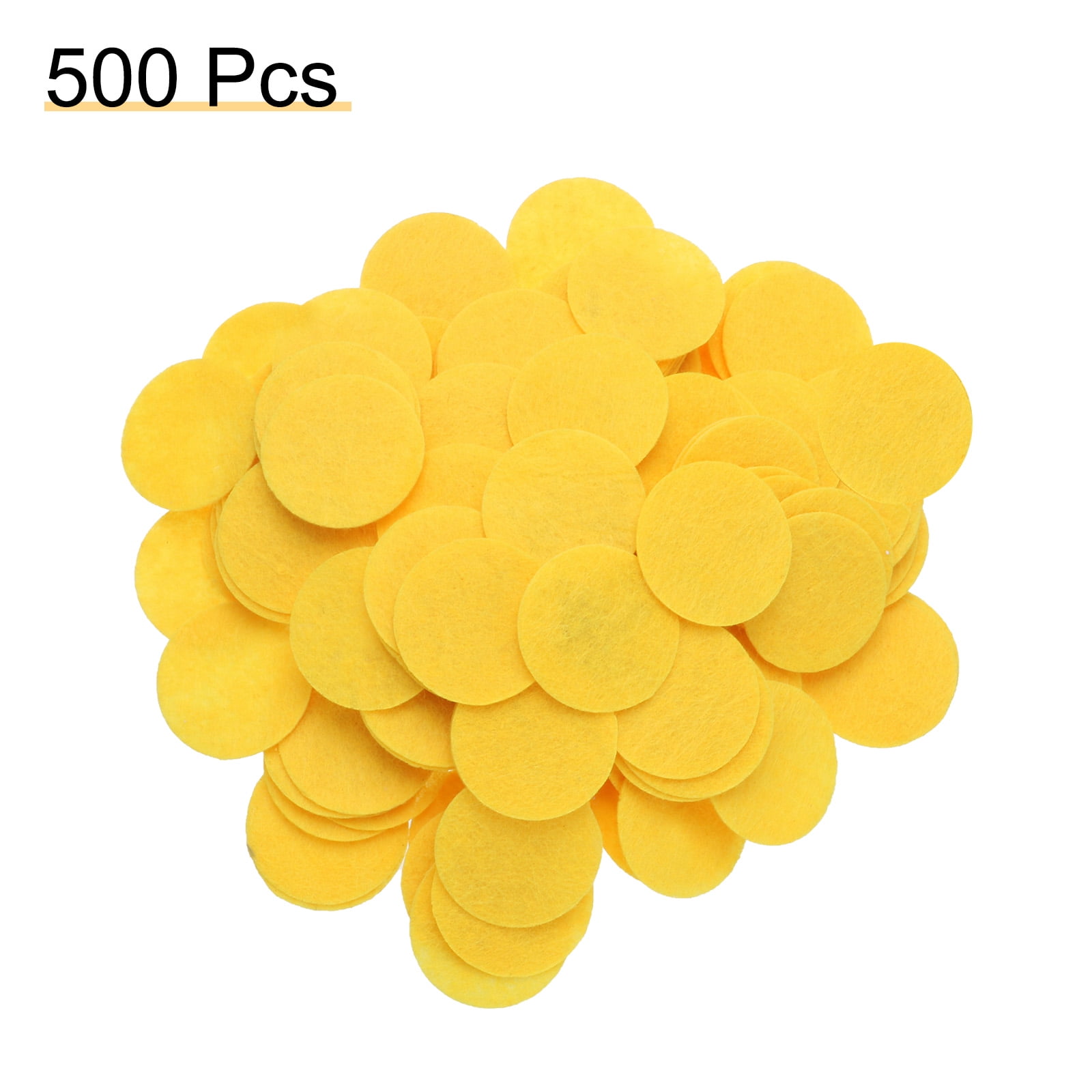 Uxcell 500pcs Round Felt Circles, 50mm 3/8 Pre Cut Felt Craft Pads Non-Woven Mini Felt Fabric Circles for DIY Projects, Yellow