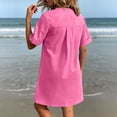 thumbnail image 7 of Guieoi Womens Dresses Plus Size Spring Summer Dresses for Women 2026 Casual Lapel-Collar Long Shirt Dress Pink L, 7 of 7