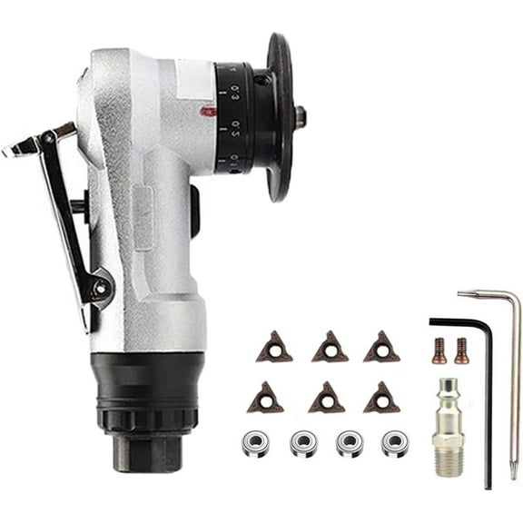 Pneumatic chamfering machine,30000rpm Circular Edge, Small-Diameter Grinding Wheel, Air Beveling Machine Pneumatic Tool, 45 Degree Arc Corner Beveling Trimming Deburring Machine(Color:Silver 6*R an