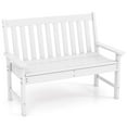 thumbnail image 2 of Costway Garden Bench All-Weather HDPE 2-Person Outdoor Bench for Front Porch Backyard White, 2 of 9