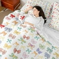 thumbnail image 4 of jejeloiu Kawaii Bowknot Ribbon 7-Piece Bedding Comforter Set,Colorful Cute Bow King Bedding Sets For Girls Teens Reversible, 4 of 8