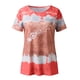thumbnail image 4 of Moda mujer verano Sexy gradiente estampado Regular cuello redondo mujeres manga corta Top Fridja  zx770, 4 of 4