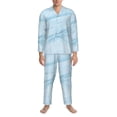 thumbnail image 3 of Sikiie Blue Marble Mens Pajama Set, Soft Warm Long Sleeve Sleepwear, Cozy Button-Down Pjs for Men-XX-Large, 3 of 7