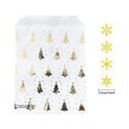 thumbnail image 1 of Bolsas de papel Kraft para Navidad, papel de aluminio para árbol de Navidad, Papá Noel, nieve, vacaciones, recuerdo de fiesta, bolsa dorada para Dulces, galletas, envoltura de regalo, 12-48 piezas, 1 of 4
