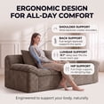 thumbnail image 3 of LUCKHAO 71" Corduroy Frameless Foam Sofa, No Assembly 3-Seat Couch for Small Spaces with 3 Pillows, Camel, 3 of 9