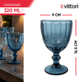 thumbnail image 3 of Set 4 Copas Vidrio Vino Tinto Agua Cristal 320 Ml Vittori  Azul Cobalto, 3 of 7