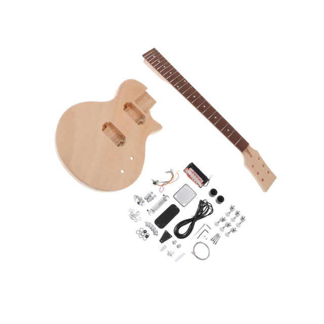 VONKY Unfinished DIY Electric Guitar Kit Mahogany Body & Neck Set Lovers
