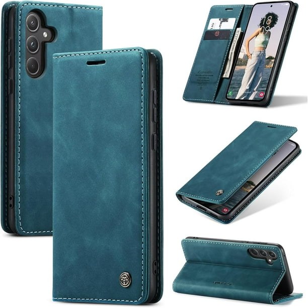 Funda para Samsung Galaxy A16 5G, diseño clásico, de cuero, con cierre magnético, función atril, ranura para tarjetas, protección a prueba de golpes para Samsung Galaxy A16 5G