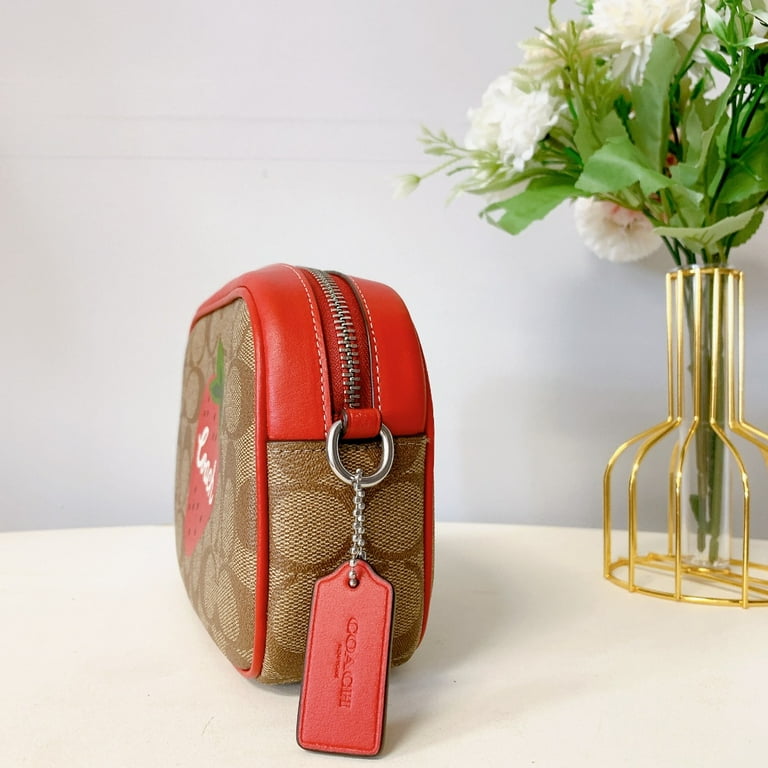 Coach red shop camera bag