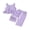 Purple, variant on BemeyourBBs Toddler Baby Girl Summer Clothes Infant Baby Girl 2 Piece Summer Outfit Casual Striped Ruffled Hem V Neck Sleeveless Tank Tops and Wide Legs Pants 2 Pcs Set
