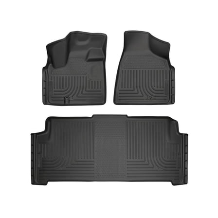 Husky Liners 93691 Weatherbeater Floor Mats Fit 2008-2020 Dodge Grand Caravan Front/2nd Row Liners 3pc Black