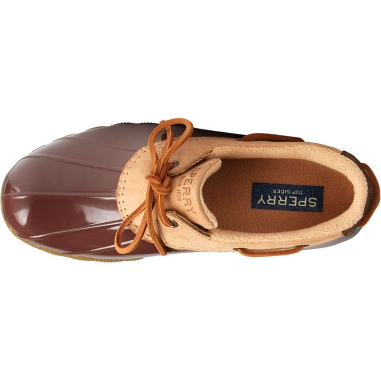 Women s Sperry Top Sider Saltwater 1 Eye Leather Duck Boot Tan Brown Leather Rubber 7.5 M