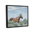 thumbnail image 4 of Stupell Industries Stallion Horse Among Bushes Clear Blue Sky Graphic Art Jet Black Floating Framed Canvas Print Wall Art, Design by Lauri McFerrin, 4 of 5