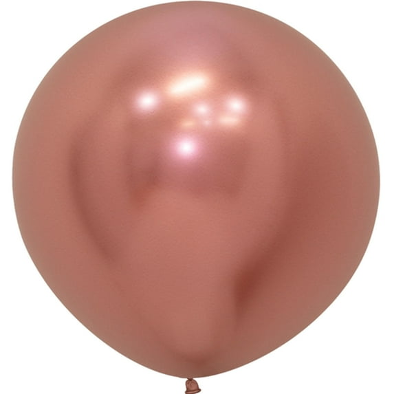 3 Reflex Rose Gold Latex Balloons 24"