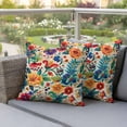 thumbnail image 5 of Pack of 2 Outdoor Pillow Covers 20x20 Inch Waterproof Vintage Botanical Throw Pillow Covers,Decorative Couch Pillow Shams Protectors Spring Floral Summer Vintage Patio Pillowcases Cushion Covers, 5 of 8